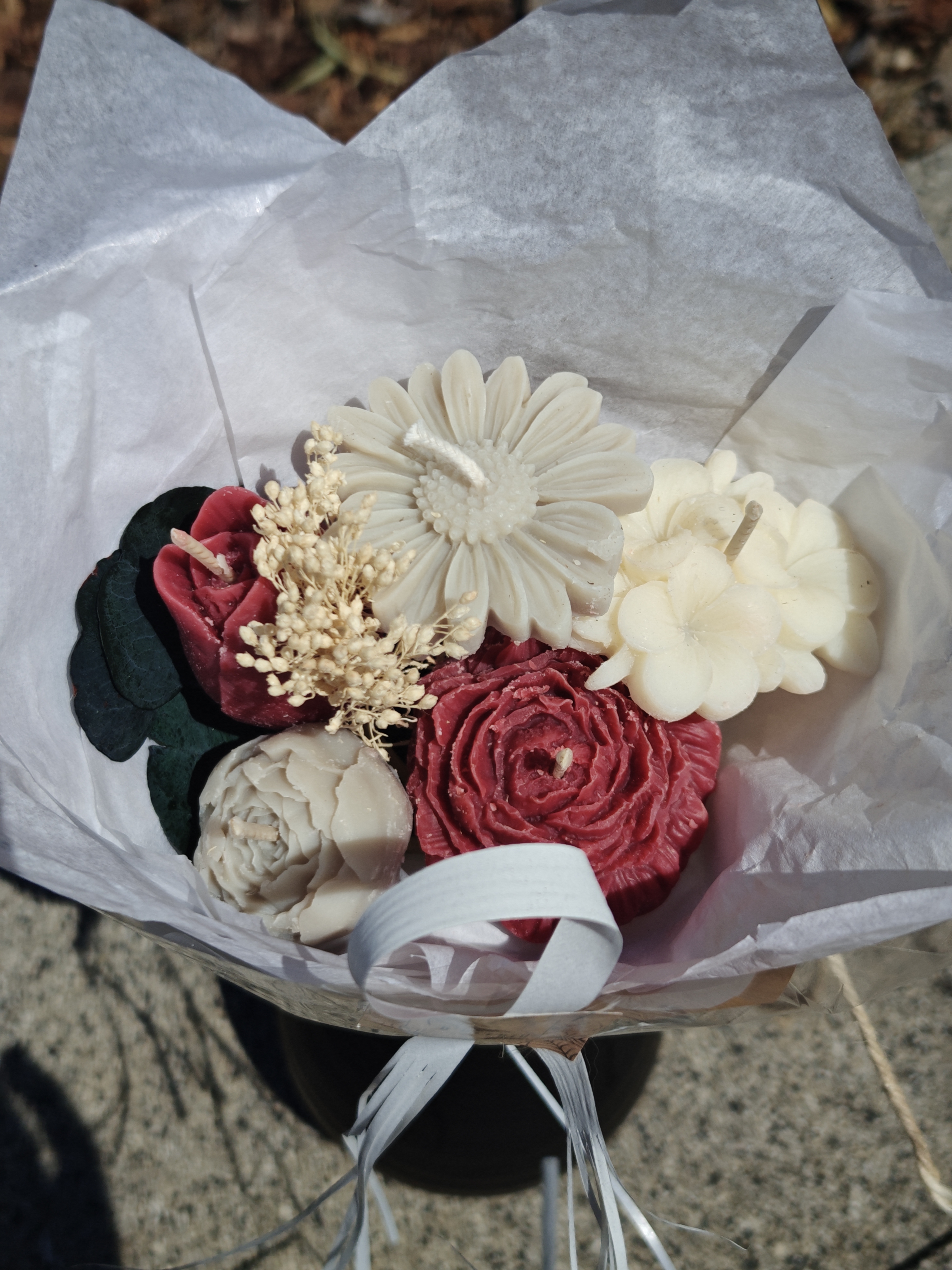 Bouquet de bougies multicolores